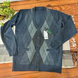 NWT Argyle Cardigan Sweater